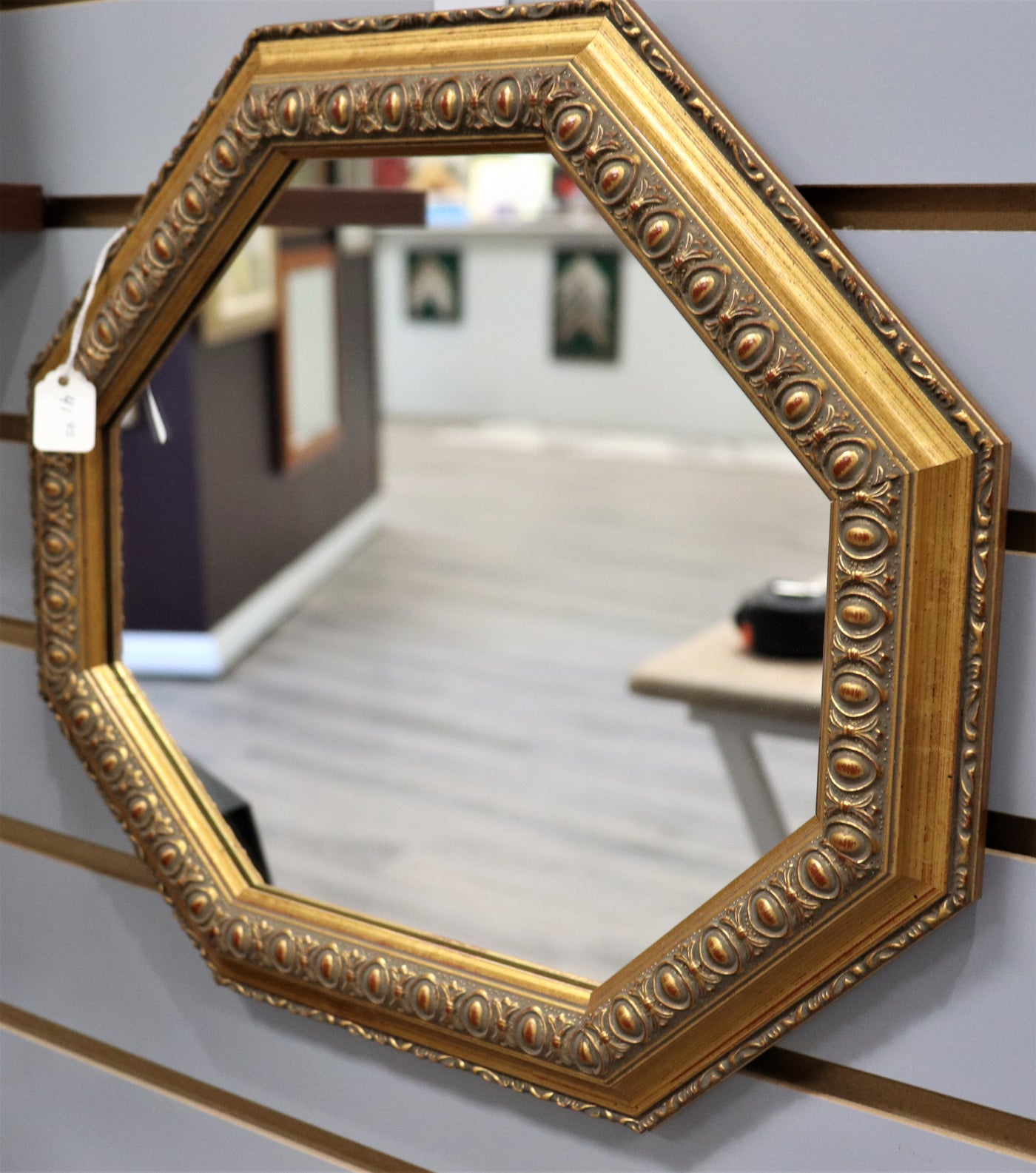 13 1/2" x 12 1/2" Octagonal Gold Mirror