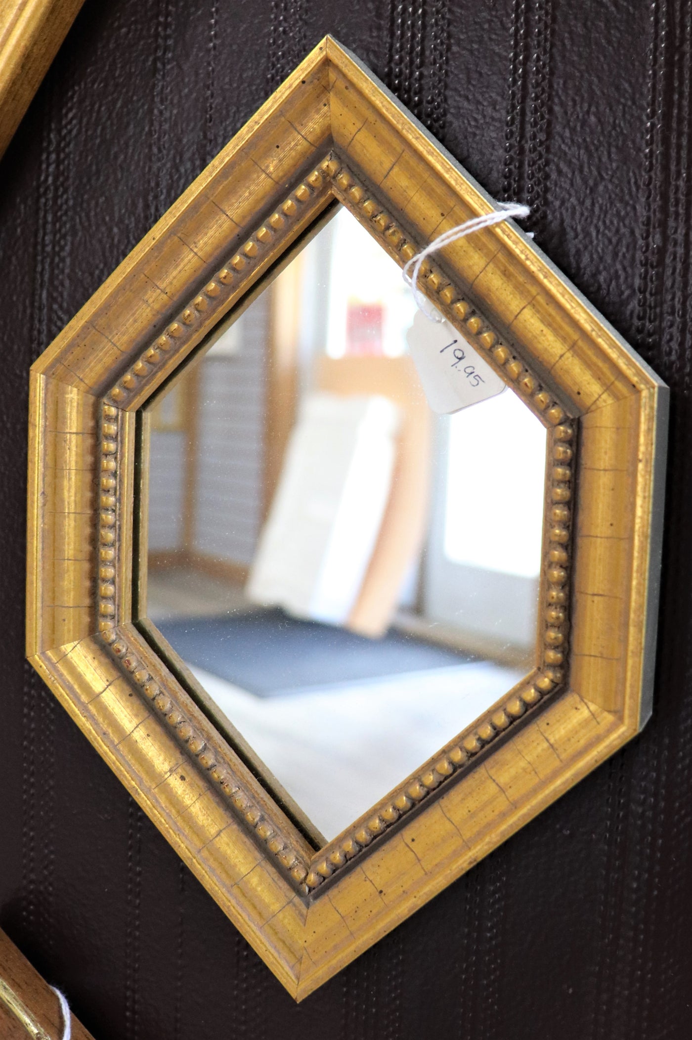 6 1/4" x 9 1/4" Hexagonal Gold Micro-Mirror