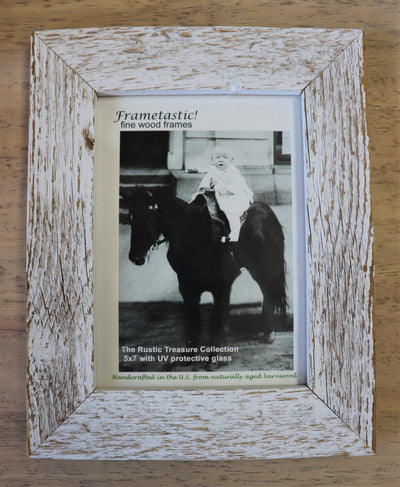 5" x 7" White Painted Wood Photo Frame- UV Protective Glass