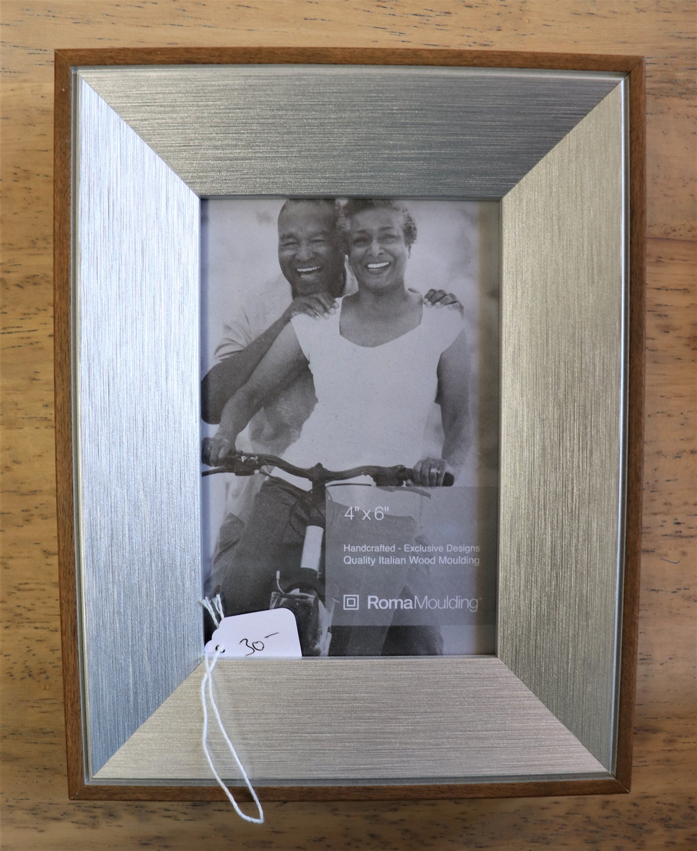 4" x 6" Wood/Silver Photo Frame- Roma