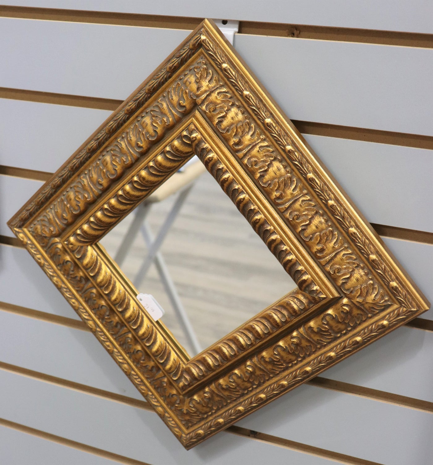 11 1/2" x 11 1/2" Square Gold Mirror