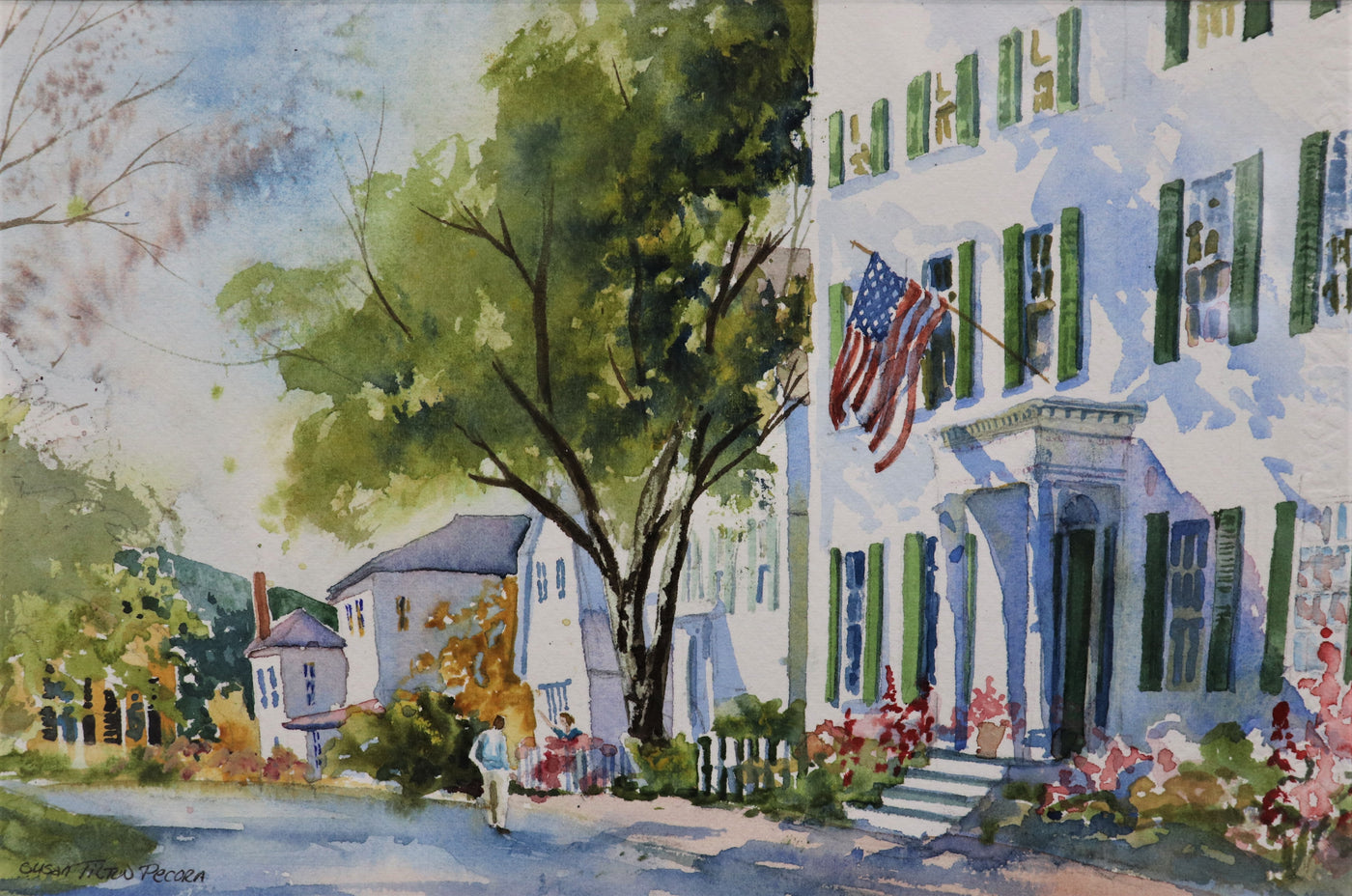 Village- Watercolor Painting Signed by Artist