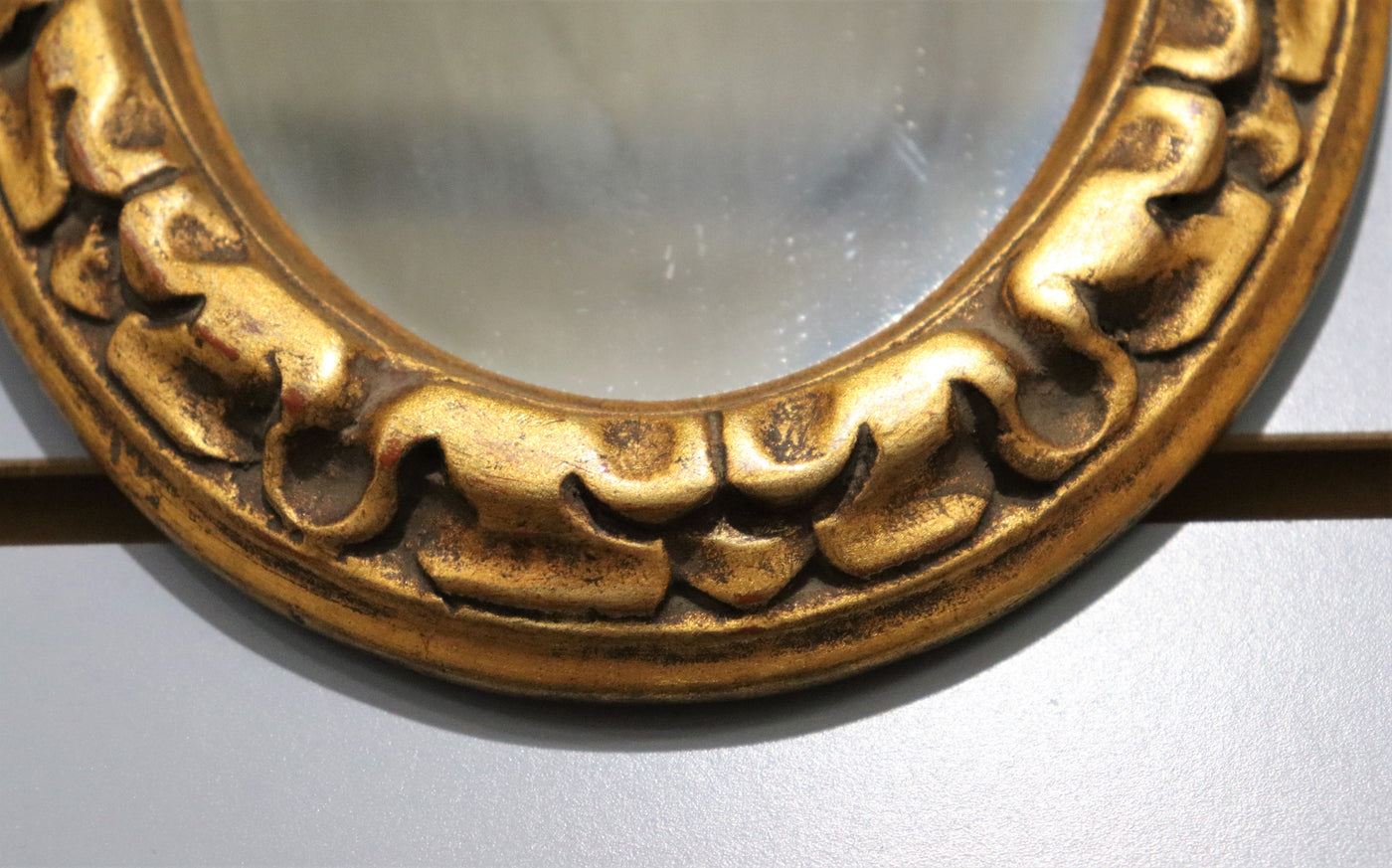 6 1/2" x 9" Oval Gold Micro-Mirror