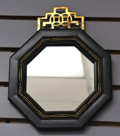 8 3/8" x 10 1/2" Octagonal Black/Gold Micro-Mirror