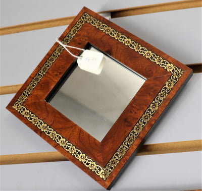 5 3/16" x 5 3/16" Square Gold/Wood Micro-Mirror