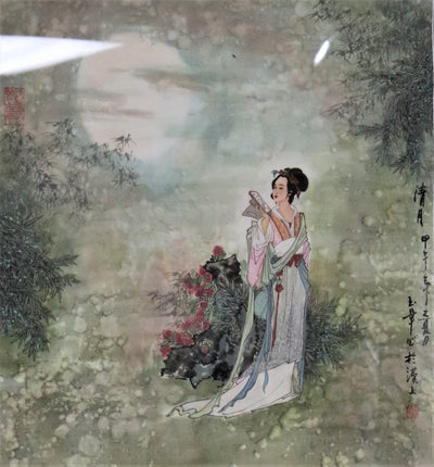 Elegant Woman- Watercolor on Silk