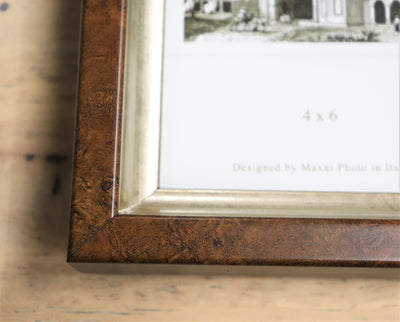 4" x 6" Wood/Silver Photo Frame- Maxxi