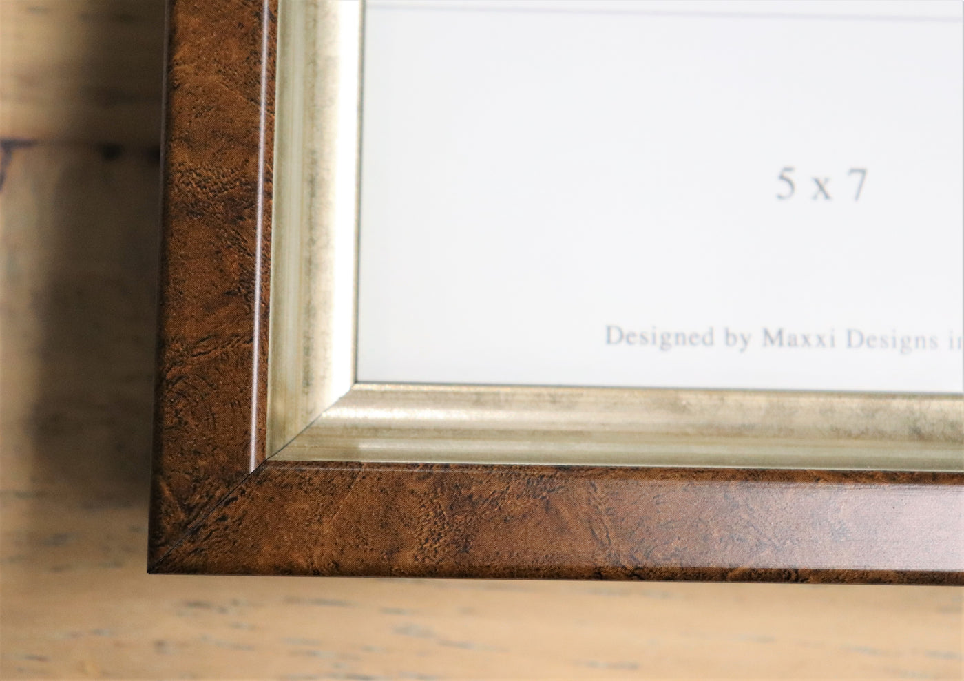 5" x 7" Wood/Silver Photo Frame by Maxxi