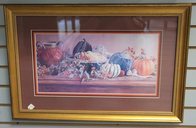 Pumpkin Fest- Watercolor Painting Signed By Artist