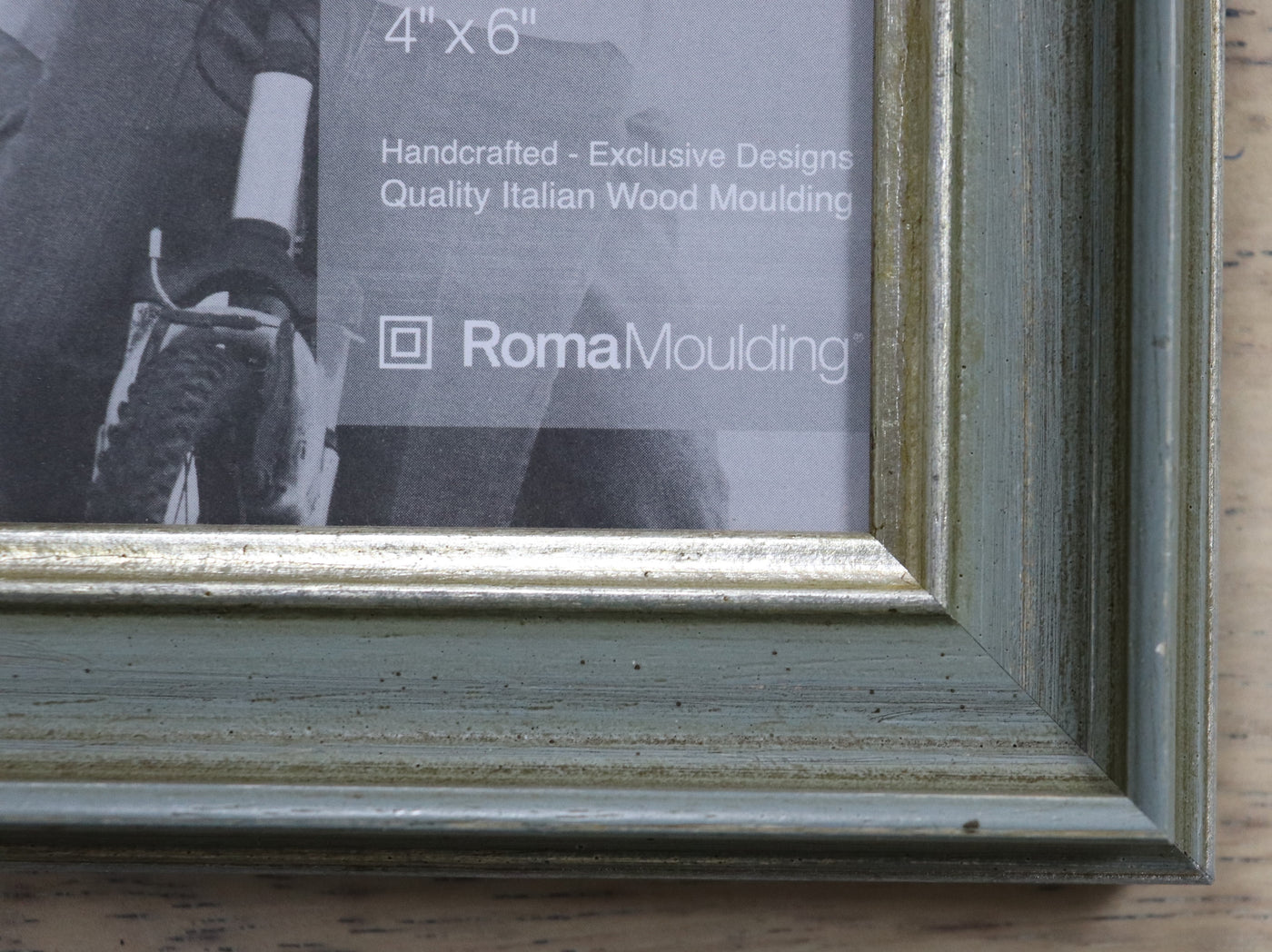 4" x 6" Silver/Green Photo Frame- Roma