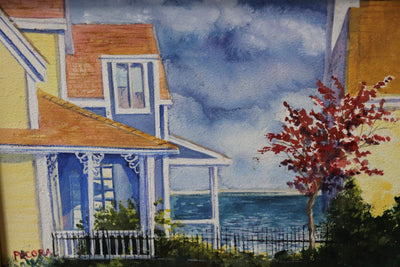 House By the Water- Marblehead Watercolor Signed by Artist
