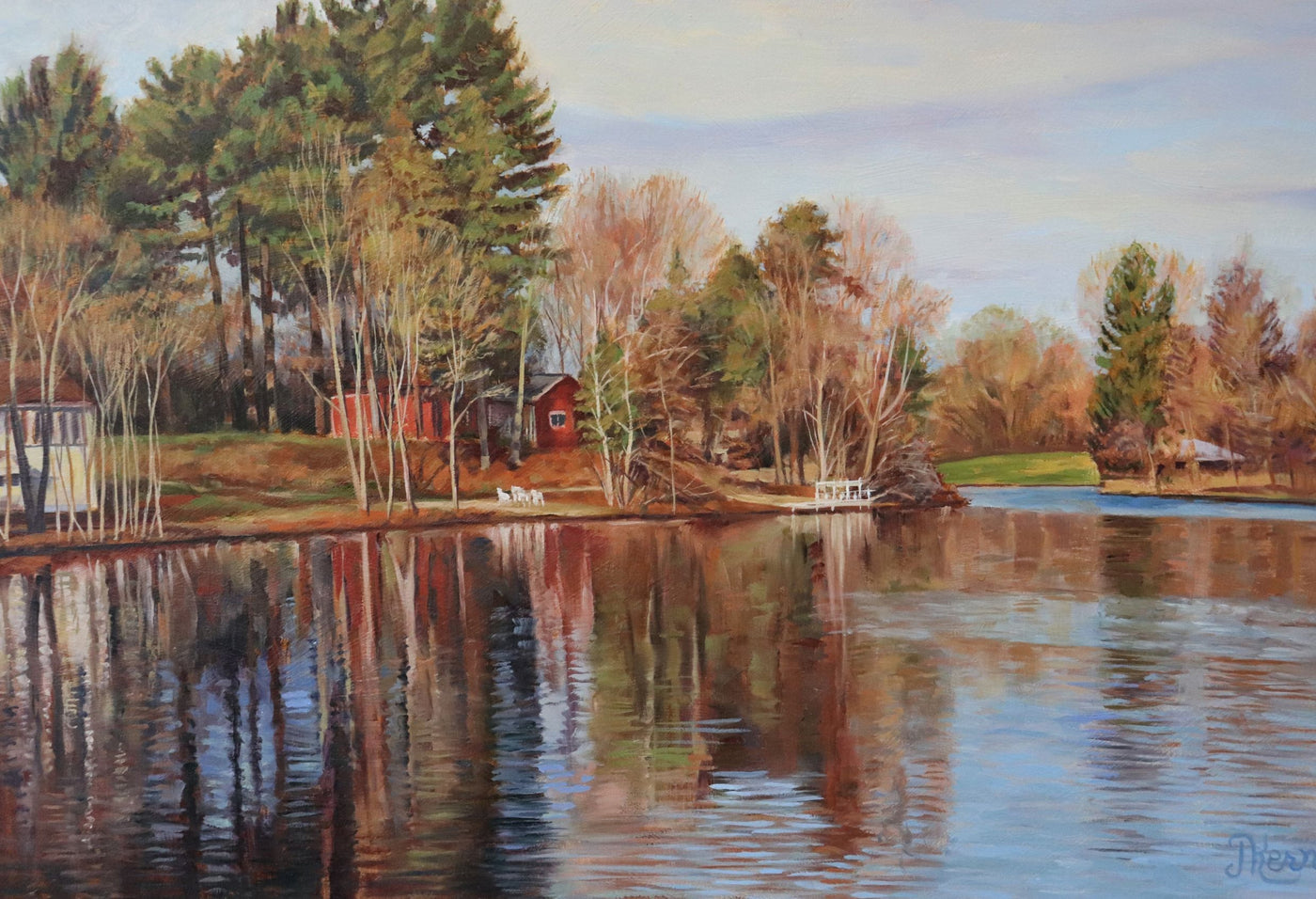 Nine Mile Pond- Pastel Painting Signed by Artist