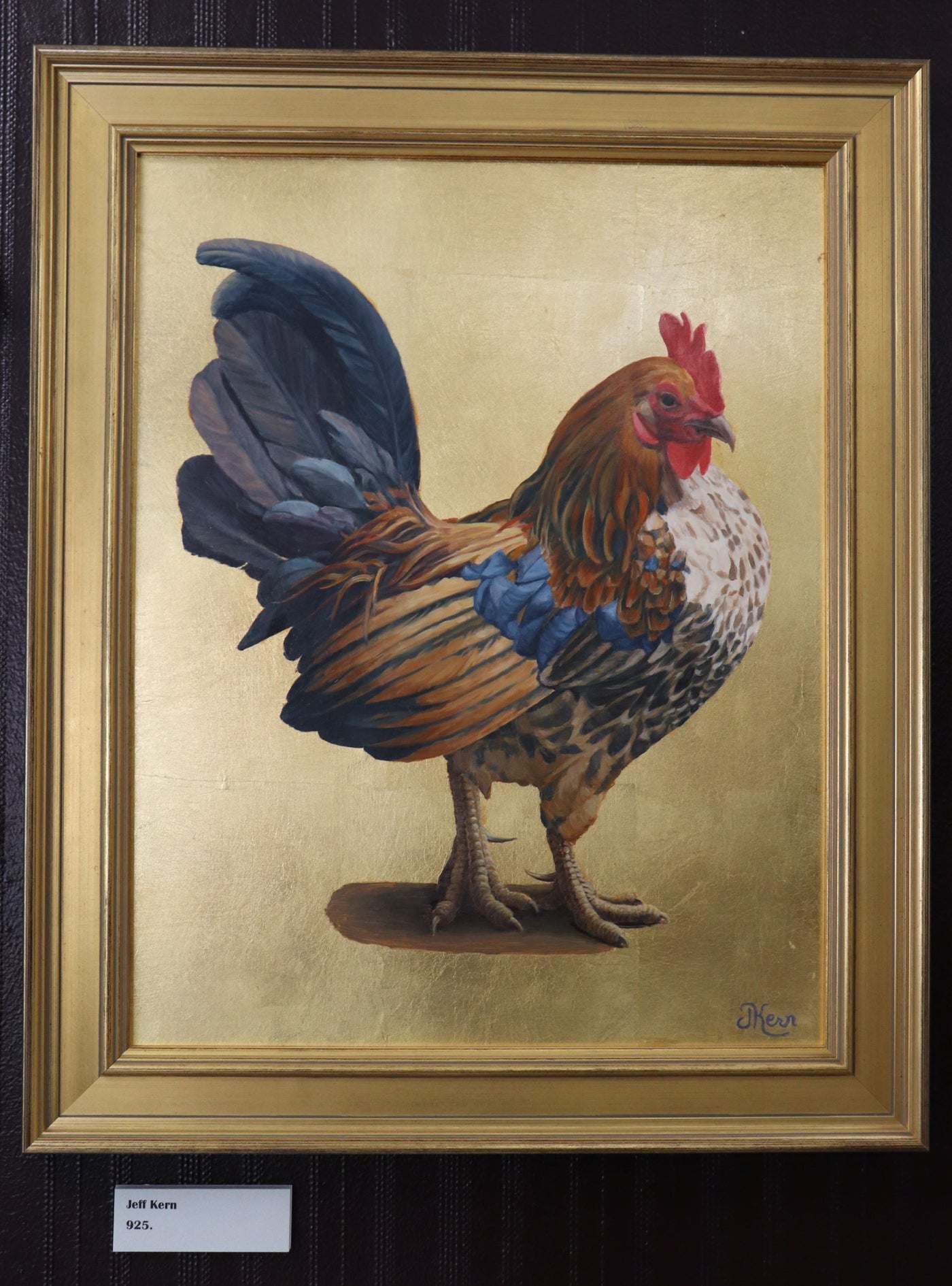Angry Rooster- Mixed media Painting Signed by Artist